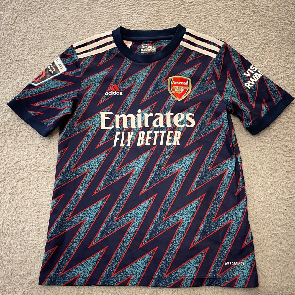 Adidas Arsenal FC 21/22 Away Jersey Kids Medium Navy Third Kit Aeroready